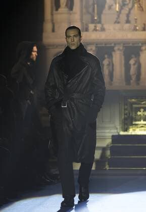 New York Mens Fashion Week Fall 2017 Model walks runway for Joseph Abboud collection during New York Mens Fashion Week Fall 2017 in Saint Stephens Church  LevxRadin