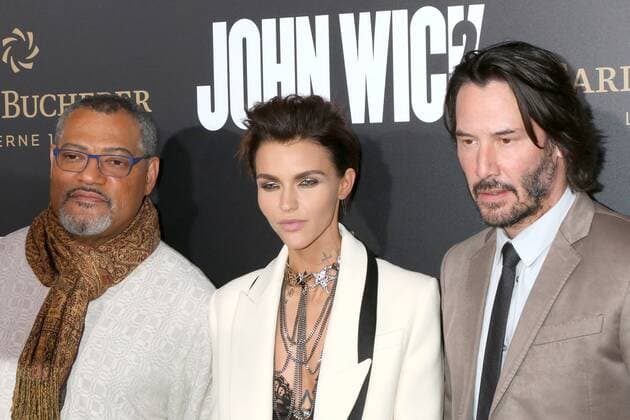 LOS ANGELES - JAN 30: Laurence Fishburne, Ruby Rose, Keanu Reeves at the John Wick: Chapter 2 Premiere at ArcLight Theater on January 30, 2017 in Los Angeles, CA  Copyright: xKathyxHutchinsx xIPAx xHutchinsxPhotox