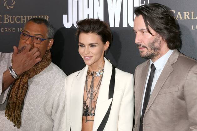 LOS ANGELES - JAN 30: Laurence Fishburne, Ruby Rose, Keanu Reeves at the John Wick: Chapter 2 Premiere at ArcLight Theater on January 30, 2017 in Los Angeles, CA  Copyright: xKathyxHutchinsx xIPAx xHutchinsxPhotox