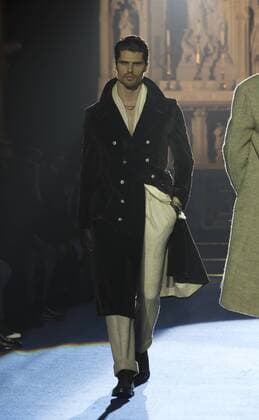 New York Mens Fashion Week Fall 2017 Model walks runway for Joseph Abboud collection during New York Mens Fashion Week Fall 2017 in Saint Stephens Church  LevxRadin