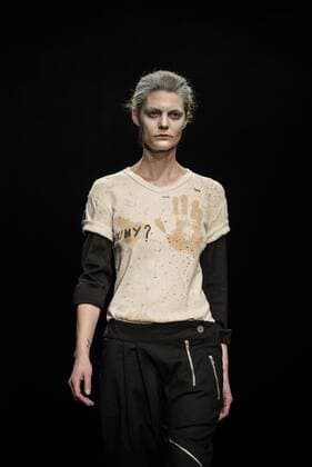 January 31, 2017 - Barcelona, Catalonia, Spain - A model walks the runway at the Oscarleon fashion show presenting the new i close my eyes...i feel you collection during 080 Barcelona Fashion Week Barcelona Spain - ZUMAo105 20170131_zap_o105_096 Copyright: xMatthiasxOesterlex