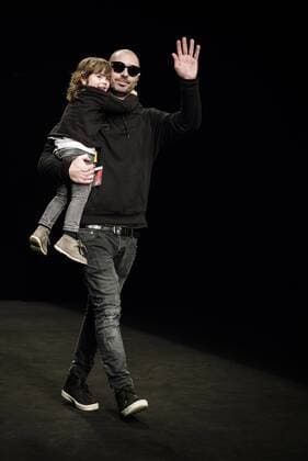 January 31, 2017 - Barcelona, Catalonia, Spain - OSCAR LEON acknowledges the public at the end of the Oscarleon fashion show presenting the new i close my eyes...i feel you collection during 080 Barcelona Fashion Week Barcelona Spain - ZUMAo105 20170131_zap_o105_101 Copyright: xMatthiasxOesterlex