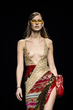 January 31, 2017 - Barcelona, Catalonia, Spain - A model walks the runway at the Custo fashion show presenting the new Way more - SS17 collection during 080 Barcelona Fashion Week Barcelona Spain - ZUMAo105 20170131_zap_o105_179 Copyright: xMatthiasxOesterlex