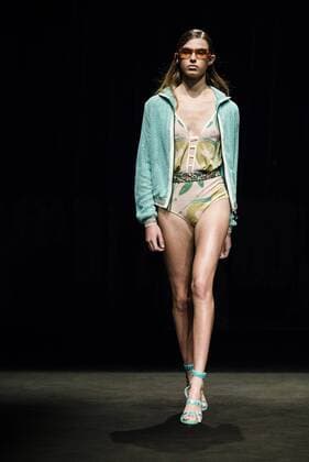January 31, 2017 - Barcelona, Catalonia, Spain - A model walks the runway at the Custo fashion show presenting the new Way more - SS17 collection during 080 Barcelona Fashion Week Barcelona Spain - ZUMAo105 20170131_zap_o105_192 Copyright: xMatthiasxOesterlex