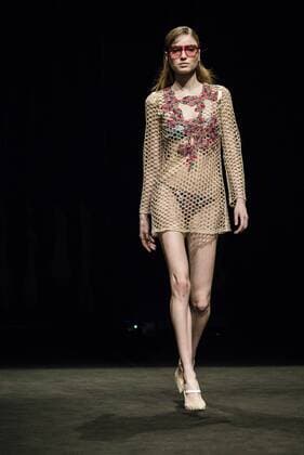 January 31, 2017 - Barcelona, Catalonia, Spain - A model walks the runway at the Custo fashion show presenting the new Way more - SS17 collection during 080 Barcelona Fashion Week Barcelona Spain - ZUMAo105 20170131_zap_o105_195 Copyright: xMatthiasxOesterlex