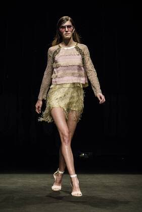 January 31, 2017 - Barcelona, Catalonia, Spain - A model walks the runway at the Custo fashion show presenting the new Way more - SS17 collection during 080 Barcelona Fashion Week Barcelona Spain - ZUMAo105 20170131_zap_o105_199 Copyright: xMatthiasxOesterlex