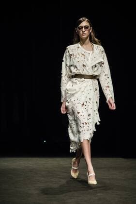January 31, 2017 - Barcelona, Catalonia, Spain - A model walks the runway at the Custo fashion show presenting the new Way more - SS17 collection during 080 Barcelona Fashion Week Barcelona Spain - ZUMAo105 20170131_zap_o105_202 Copyright: xMatthiasxOesterlex