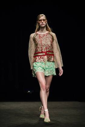 January 31, 2017 - Barcelona, Catalonia, Spain - A model walks the runway at the Custo fashion show presenting the new Way more - SS17 collection during 080 Barcelona Fashion Week Barcelona Spain - ZUMAo105 20170131_zap_o105_207 Copyright: xMatthiasxOesterlex