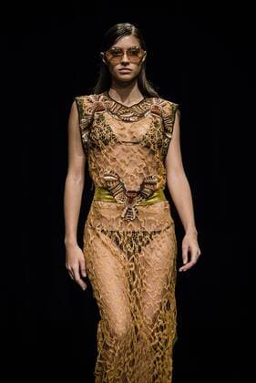 January 31, 2017 - Barcelona, Catalonia, Spain - A model walks the runway at the Custo fashion show presenting the new Way more - SS17 collection during 080 Barcelona Fashion Week Barcelona Spain - ZUMAo105 20170131_zap_o105_213 Copyright: xMatthiasxOesterlex