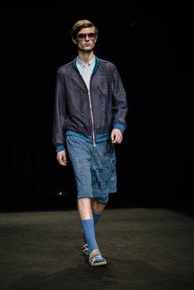 January 31, 2017 - Barcelona, Catalonia, Spain - A model walks the runway at the Custo fashion show presenting the new Way more - SS17 collection during 080 Barcelona Fashion Week Barcelona Spain - ZUMAo105 20170131_zap_o105_218 Copyright: xMatthiasxOesterlex