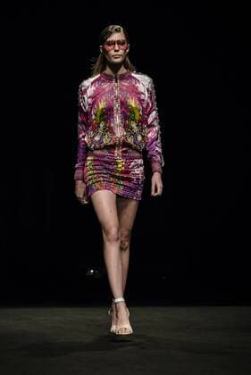 January 31, 2017 - Barcelona, Catalonia, Spain - A model walks the runway at the Custo fashion show presenting the new Way more - SS17 collection during 080 Barcelona Fashion Week Barcelona Spain - ZUMAo105 20170131_zap_o105_222 Copyright: xMatthiasxOesterlex