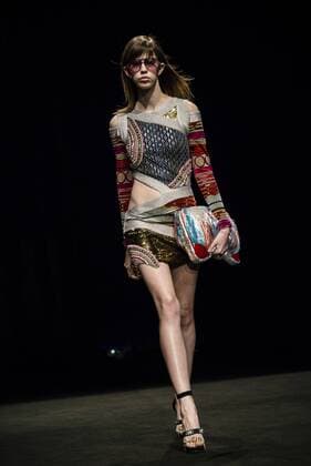 January 31, 2017 - Barcelona, Catalonia, Spain - A model walks the runway at the Custo fashion show presenting the new Way more - SS17 collection during 080 Barcelona Fashion Week Barcelona Spain - ZUMAo105 20170131_zap_o105_234 Copyright: xMatthiasxOesterlex