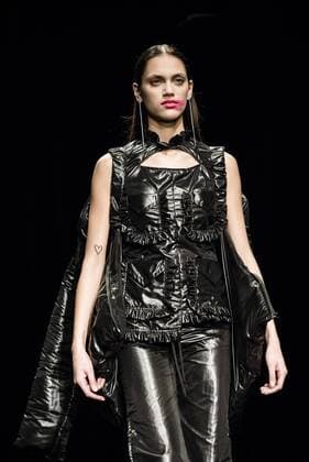 February 1, 2017 - Barcelona, Catalonia, Spain - A model walks the runway at the Anel Yaos fashion show presenting the new Autumn Winter 2017 18 collection during 080 Barcelona Fashion Week Barcelona Spain - ZUMAo105 20170201_zap_o105_002 Copyright: xMatthiasxOesterlex