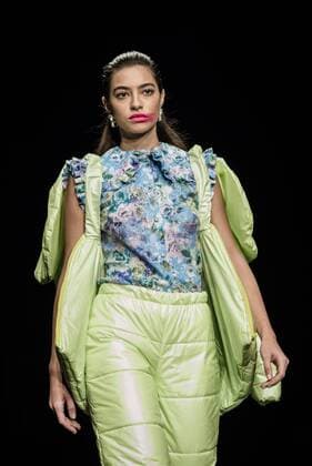 February 1, 2017 - Barcelona, Catalonia, Spain - A model walks the runway at the Anel Yaos fashion show presenting the new Autumn Winter 2017 18 collection during 080 Barcelona Fashion Week Barcelona Spain - ZUMAo105 20170201_zap_o105_017 Copyright: xMatthiasxOesterlex