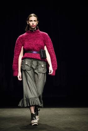 February 1, 2017 - Barcelona, Catalonia, Spain - A model walks the runway at the Anel Yaos fashion show presenting the new Autumn Winter 2017 18 collection during 080 Barcelona Fashion Week Barcelona Spain - ZUMAo105 20170201_zap_o105_018 Copyright: xMatthiasxOesterlex