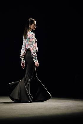 February 1, 2017 - Barcelona, Catalonia, Spain - A model walks the runway at the Anel Yaos fashion show presenting the new Autumn Winter 2017 18 collection during 080 Barcelona Fashion Week Barcelona Spain - ZUMAo105 20170201_zap_o105_037 Copyright: xMatthiasxOesterlex