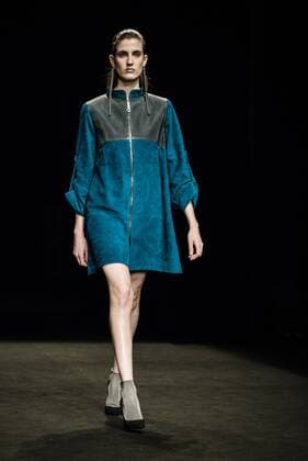 February 1, 2017 - Barcelona, Catalonia, Spain - A model walks the runway at the Pilar del Campo fashion show presenting the new Autumn Winter 2017 18 collection during 080 Barcelona Fashion Week Barcelona Spain - ZUMAo105 20170201_zap_o105_055 Copyright: xMatthiasxOesterlex