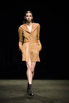 February 1, 2017 - Barcelona, Catalonia, Spain - A model walks the runway at the Pilar del Campo fashion show presenting the new Autumn Winter 2017 18 collection during 080 Barcelona Fashion Week Barcelona Spain - ZUMAo105 20170201_zap_o105_056 Copyright: xMatthiasxOesterlex