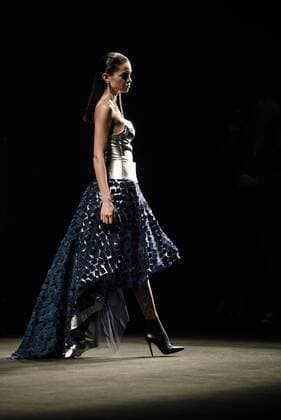 February 1, 2017 - Barcelona, Catalonia, Spain - A model walks the runway at the Pilar del Campo fashion show presenting the new Autumn Winter 2017 18 collection during 080 Barcelona Fashion Week Barcelona Spain - ZUMAo105 20170201_zap_o105_064 Copyright: xMatthiasxOesterlex