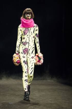 February 1, 2017 - Barcelona, Catalonia, Spain - A model walks the runway at the Krizia Robustella fashion show presenting the new Jolly Death Crew collection during 080 Barcelona Fashion Week Barcelona Spain - ZUMAo105 20170201_zap_o105_090 Copyright: xMatthiasxOesterlex