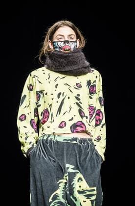 February 1, 2017 - Barcelona, Catalonia, Spain - A model walks the runway at the Krizia Robustella fashion show presenting the new Jolly Death Crew collection during 080 Barcelona Fashion Week Barcelona Spain - ZUMAo105 20170201_zap_o105_093 Copyright: xMatthiasxOesterlex