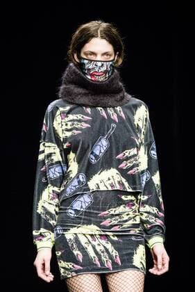 February 1, 2017 - Barcelona, Catalonia, Spain - A model walks the runway at the Krizia Robustella fashion show presenting the new Jolly Death Crew collection during 080 Barcelona Fashion Week Barcelona Spain - ZUMAo105 20170201_zap_o105_096 Copyright: xMatthiasxOesterlex