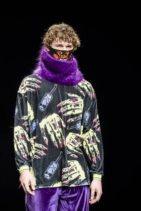 February 1, 2017 - Barcelona, Catalonia, Spain - A model walks the runway at the Krizia Robustella fashion show presenting the new Jolly Death Crew collection during 080 Barcelona Fashion Week Barcelona Spain - ZUMAo105 20170201_zap_o105_098 Copyright: xMatthiasxOesterlex