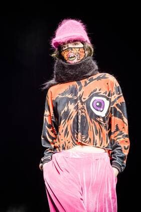 February 1, 2017 - Barcelona, Catalonia, Spain - A model walks the runway at the Krizia Robustella fashion show presenting the new Jolly Death Crew collection during 080 Barcelona Fashion Week Barcelona Spain - ZUMAo105 20170201_zap_o105_103 Copyright: xMatthiasxOesterlex