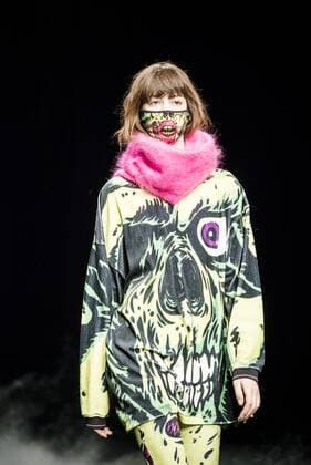 February 1, 2017 - Barcelona, Catalonia, Spain - A model walks the runway at the Krizia Robustella fashion show presenting the new Jolly Death Crew collection during 080 Barcelona Fashion Week Barcelona Spain - ZUMAo105 20170201_zap_o105_108 Copyright: xMatthiasxOesterlex