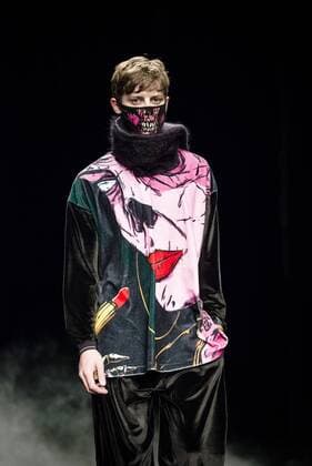 February 1, 2017 - Barcelona, Catalonia, Spain - A model walks the runway at the Krizia Robustella fashion show presenting the new Jolly Death Crew collection during 080 Barcelona Fashion Week Barcelona Spain - ZUMAo105 20170201_zap_o105_120 Copyright: xMatthiasxOesterlex