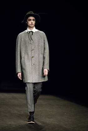 February 1, 2017 - Barcelona, Catalonia, Spain - A model walks the runway at the Antonio Miro fashion show presenting the new Origens collection during 080 Barcelona Fashion Week Barcelona Spain - ZUMAo105 20170201_zap_o105_153 Copyright: xMatthiasxOesterlex