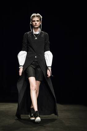 February 1, 2017 - Barcelona, Catalonia, Spain - A model walks the runway at the Antonio Miro fashion show presenting the new Origens collection during 080 Barcelona Fashion Week Barcelona Spain - ZUMAo105 20170201_zap_o105_155 Copyright: xMatthiasxOesterlex