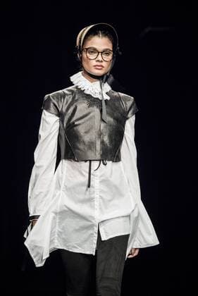February 1, 2017 - Barcelona, Catalonia, Spain - A model walks the runway at the Antonio Miro fashion show presenting the new Origens collection during 080 Barcelona Fashion Week Barcelona Spain - ZUMAo105 20170201_zap_o105_159 Copyright: xMatthiasxOesterlex