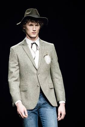 February 1, 2017 - Barcelona, Catalonia, Spain - A model walks the runway at the Antonio Miro fashion show presenting the new Origens collection during 080 Barcelona Fashion Week Barcelona Spain - ZUMAo105 20170201_zap_o105_164 Copyright: xMatthiasxOesterlex
