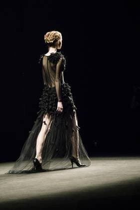 February 1, 2017 - Barcelona, Catalonia, Spain - A model walks the runway at the Antonio Miro fashion show presenting the new Origens collection during 080 Barcelona Fashion Week Barcelona Spain - ZUMAo105 20170201_zap_o105_185 Copyright: xMatthiasxOesterlex