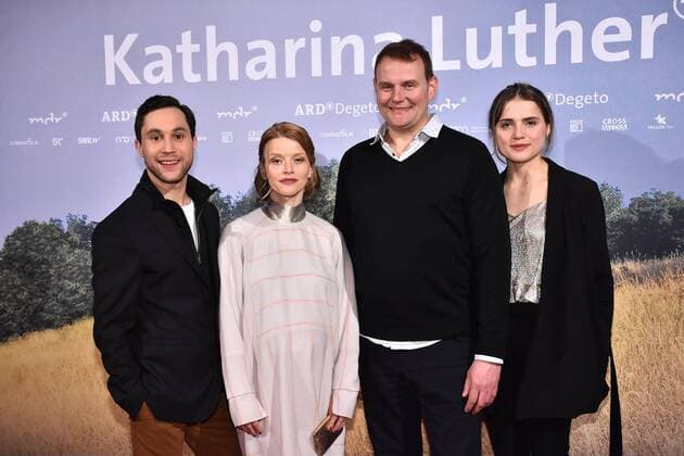 Ludwig Trepte, Karoline Schuch, Devid Striesow und Mala Emde bei der Premiere vom ARD Event-Movie Katharina Luther am 1.02.2017 in Berlin Katharina Luther Premiere in Berlin, 2017 