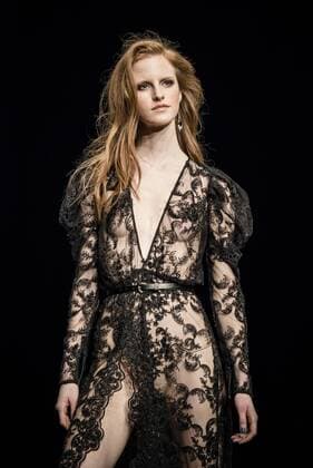 February 1, 2017 - Barcelona, Catalonia, Spain - A model walks the runway at the ZE Garcia fashion show presenting the new Dualismo collection during 080 Barcelona Fashion Week Barcelona Spain - ZUMAo105 20170201_zap_o105_246 Copyright: xMatthiasxOesterlex