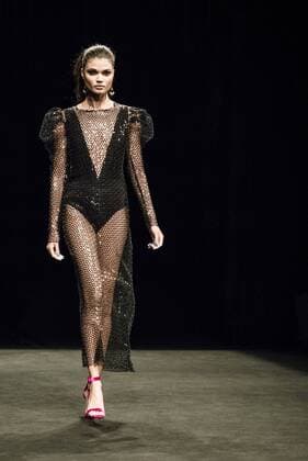 February 1, 2017 - Barcelona, Catalonia, Spain - A model walks the runway at the ZE Garcia fashion show presenting the new Dualismo collection during 080 Barcelona Fashion Week Barcelona Spain - ZUMAo105 20170201_zap_o105_259 Copyright: xMatthiasxOesterlex