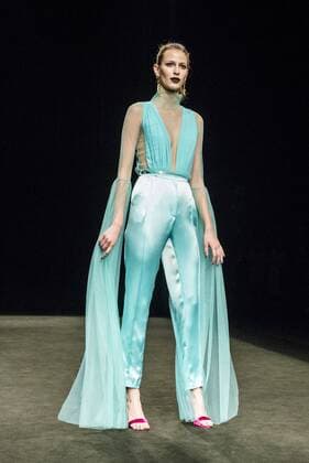 February 1, 2017 - Barcelona, Catalonia, Spain - A model walks the runway at the ZE Garcia fashion show presenting the new Dualismo collection during 080 Barcelona Fashion Week Barcelona Spain - ZUMAo105 20170201_zap_o105_274 Copyright: xMatthiasxOesterlex
