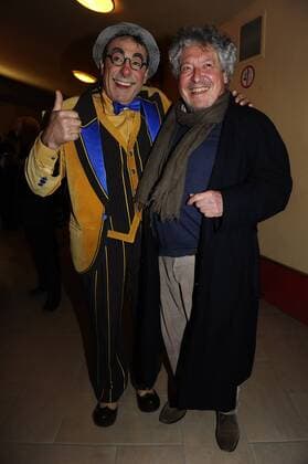 Volker Brandt mit Clown 2. Winterpremiere Circus Krone Kronebau Manege Muenchen 01.02..2017