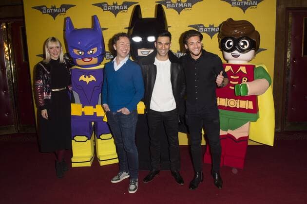 Natoo Stephane Bern Wartek Rayane Bensetti CELEBRITES : Vor der Filmpremiere Lego Batman Movie Premiere - Paris - 01 02 2017 JBAutissier Panoramic 
