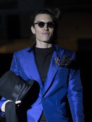 USA: The Blue Jacket Fashion Show Ian Mellencamp in Maggie Norris dress waks runway for the blue jacket fashon show in support for prostate cancer awarness during New York Fashion week at Pier 59  LevxRadin
