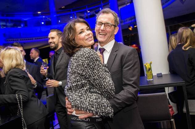 Gerit Kling mit Partner Wolfram Becker bei der exklusiven BMW 5er Premiere im BMW Haus am Kurfürstendamm. Berlin, 01.02.2017 Foto:xK.xWernerx xFuturexImage