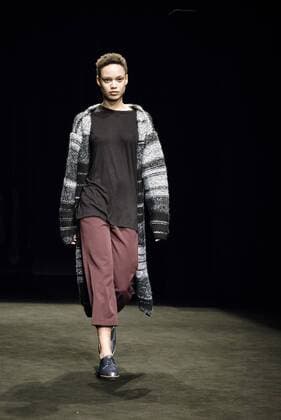 February 2, 2017 - Barcelona, Catalonia, Spain - A model walks the runway at the Aubergin fashion show presenting the new Est. collection during 080 Barcelona Fashion Week Barcelona Spain - ZUMAo105 20170202_zap_o105_001 Copyright: xMatthiasxOesterlex