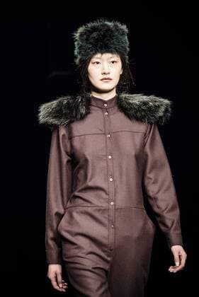 February 2, 2017 - Barcelona, Catalonia, Spain - A model walks the runway at the Aubergin fashion show presenting the new Est. collection during 080 Barcelona Fashion Week Barcelona Spain - ZUMAo105 20170202_zap_o105_020 Copyright: xMatthiasxOesterlex