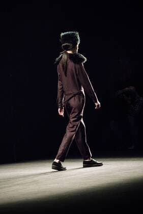 February 2, 2017 - Barcelona, Catalonia, Spain - A model walks the runway at the Aubergin fashion show presenting the new Est. collection during 080 Barcelona Fashion Week Barcelona Spain - ZUMAo105 20170202_zap_o105_019 Copyright: xMatthiasxOesterlex