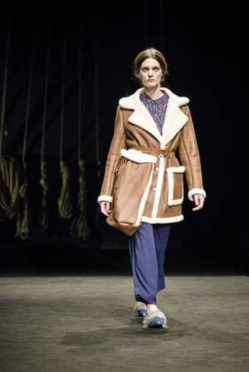 February 2, 2017 - Barcelona, Catalonia, Spain - A model walks the runway at the Yerse fashion show presenting the new togetherness collection during 080 Barcelona Fashion Week Barcelona Spain - ZUMAo105 20170202_zap_o105_160 Copyright: xMatthiasxOesterlex