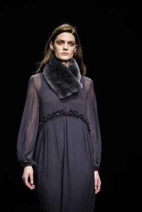 080 Barcelona Fashion Week - Lebor Gabala Modenschau February 2, 2017 - Barcelona, Catalonia, Spain - A model walks the runway at the Lebor Gabala fashion show presenting the new Autumn Winter 2017 collection during 080 Barcelona Fashion Week Barcelona Spain - ZUMAo105 20170202_zap_o105_200 Copyright: xMatthiasxOesterlex