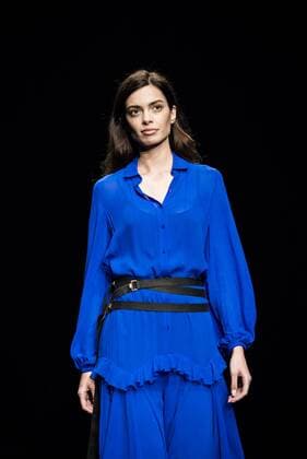 080 Barcelona Fashion Week - Lebor Gabala Modenschau February 2, 2017 - Barcelona, Catalonia, Spain - A model walks the runway at the Lebor Gabala fashion show presenting the new Autumn Winter 2017 collection during 080 Barcelona Fashion Week Barcelona Spain - ZUMAo105 20170202_zap_o105_202 Copyright: xMatthiasxOesterlex