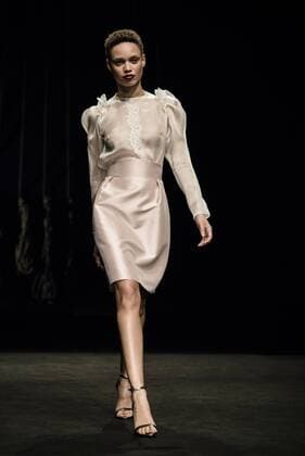 080 Barcelona Fashion Week - Justicia Ruano Modenschau February 2, 2017 - Barcelona, Catalonia, Spain - A model walks the runway at the Justicia Ruano fashion show presenting the new Hedonism collection during 080 Barcelona Fashion Week Barcelona Spain - ZUMAo105 20170202_zap_o105_242 Copyright: xMatthiasxOesterlex